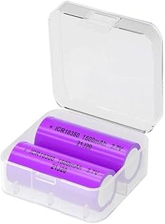 TQTHL 2pcs 3.7v 18350 1500mah li-ion battery with battery box