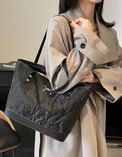 Women's Large Convertible Shoulder Tote Bag Sleek Shoulder Purse Everyday Underarm Bag Casual Handbag4