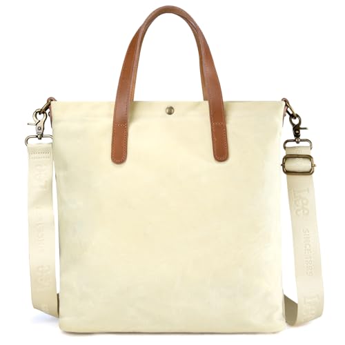 Image of Montana West x Lee Tote Bag for Women Waxed Canvas Top Handle Handbags with Leather Handle and Strap