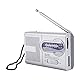 Bewinner AM/FM Multifunktions-Taschenradio mit Ausziehbarer Antenne, HD-Sound-Dualband-Kleinradio mit Teleskopantenne, 9 * 5,7 * 2,2 cm, Weiß