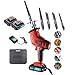 Seghe alternative di alimentazione 21V, sega a sciabola elettrica multifunzionale al litio Utensili cordless, per il taglio di ossa di (Size:1 saw+1 box+2 batteries+1 charger+4 saw blades,Color:Rosso)