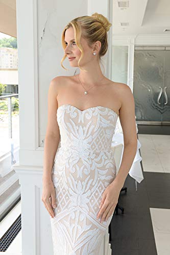 Mariell Freshwater Pearl Wedding Necklace Earrings Jewelry Set for Brides, Bridesmaids, Birthday Gift4