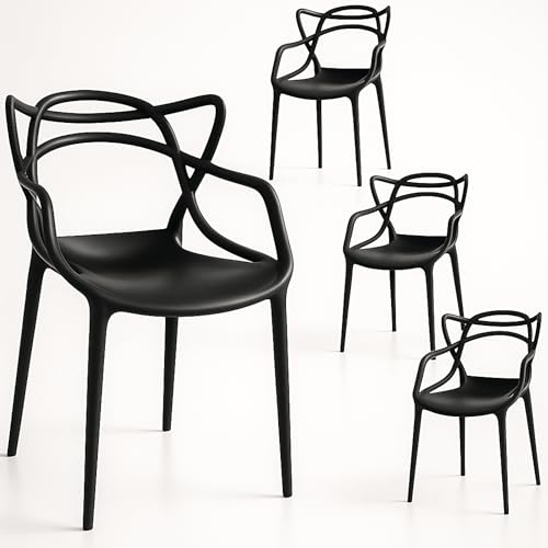 SPRINGOS Set di 4 sedie moderne scandinaviane per soggiorno, set