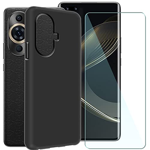 CAXKJE para Huawei Nova Y71 (6.75 Pulgada) Fundas + Protector Pantalla,Negro Caso Silicona Cover Ultra Fina TPU Carcasa Suave Case,para Nova Y71 Cristal Templado Film - TH