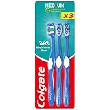 Para una sonrisa sana Colgate - Juego de 3 cepillos de dientes (360 °, mediano)