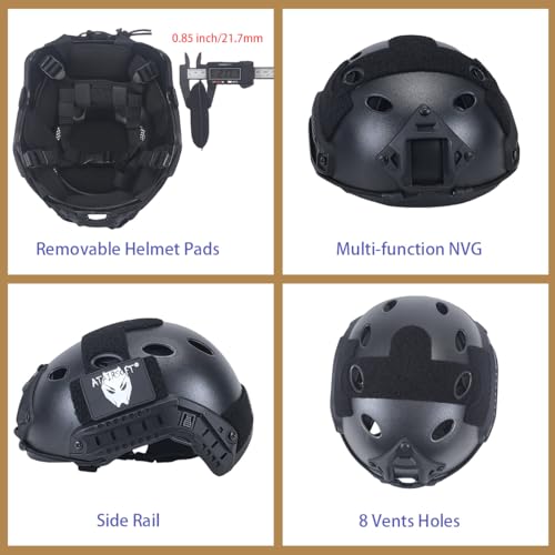 Kecrotac PJ Typ Airsoft Helm Set Taktischer Militär Paintball Airsoft Fast Helm mit Abdeckung