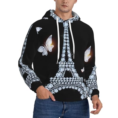 Sweat à capuche Tour Eiffel homme en polyester EdWal style décontracté