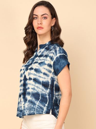 Image of Maaesa Hand Dyed Rayon Top for Women