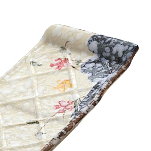 Plato rectangular de cerámica estilo japonés para sushi miniatura 7