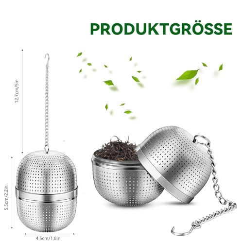 Foto von Teeei für Losen Tee 2 Stück, Edelstahl Tee ei,Feinmaschiger Teesieb