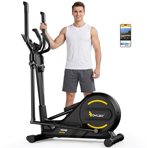 Image of OWLSKY Elliptical Exercise Machine, Elliptical Machine for Home with Hyper-Quiet Magnetic Driving System, 16 Resistance Levels,300LBS