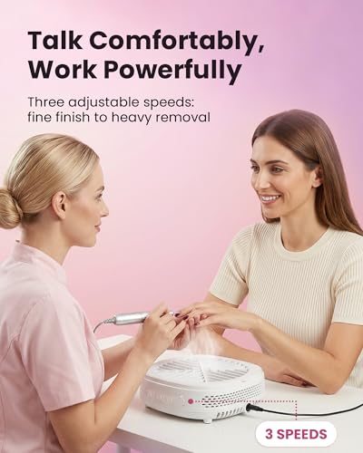 Image of Nail Dust Collector, Quiet, Powerful Suction for Nail Techs | Compact desktop 125 CFM 3-speed nail vacuum with reusable filter for acrylic, gel and dip powder filing dust, home or salon