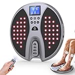 Upgraded Circulation Blood Booster with Red Light Therapy for Feet and Legs, Foot Circulation Machine with 25 Modes and 99 Intensity Levels, Portable EMS & TENS Foot Massager for Pain and Circulation