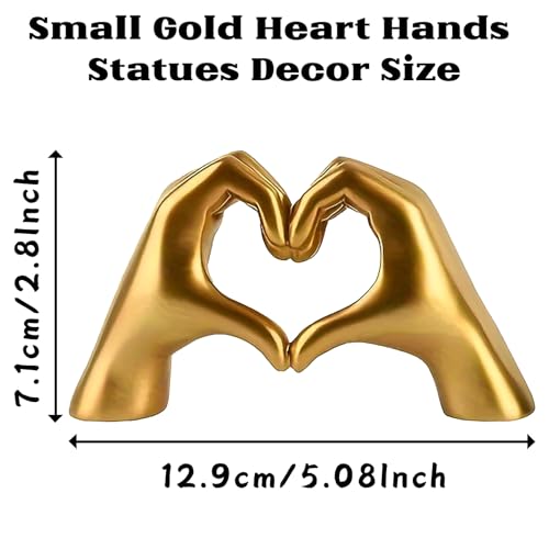 Estatua de Manos en Forma de Corazón Dorada para Decoración miniatura 2