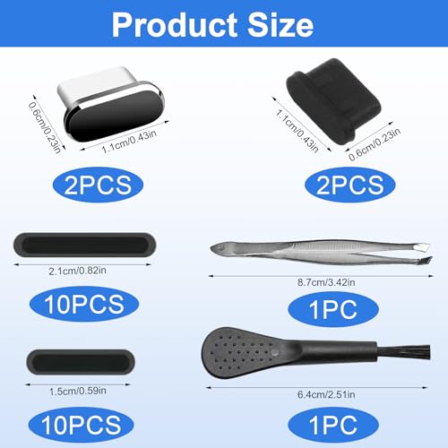 CJMUQHEHH Juego de protección contra el polvo para teléfono móvil, juego de limpieza USB c, juego de limpieza de altavoces para Type-c, herramienta de limpieza de altavoces de teléfono, accesorios de - imagen 2