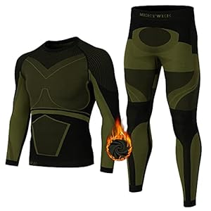 MEETWEE Thermal Underwear for Men, Winter Gear Long Johns Base Layer Top and Bottom Set for Skiing Running