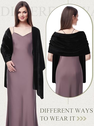 Geyoga Women Velvet Scarfs Shawls and Wraps for Evening Dresses Wedding Shawl Wraps Bridal Scarve2