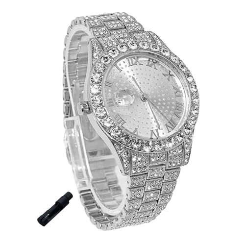 genkigold Orologio con Diamanti per Ragazzi – Quadrante Rotondo 43mm