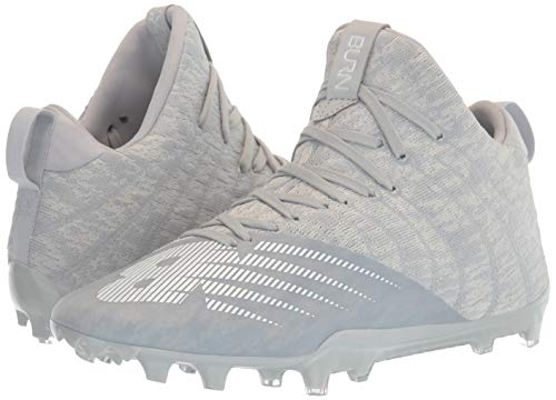 New Balance Women's Burnx2 Mid Cut Lacrosse Shoe, Silver Mink/White, 5.5 #TOP6