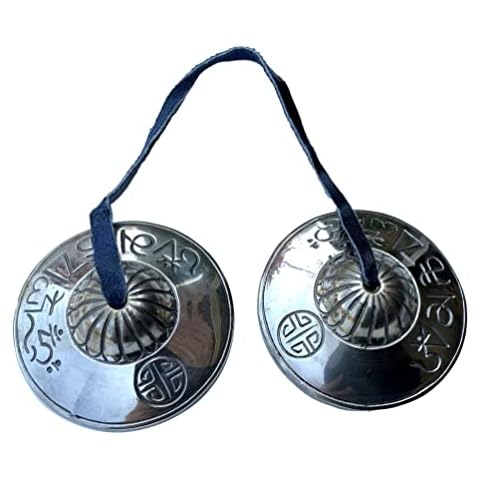Healing Lama Full Moon Heavy Tingsha Set. 3.25 Inches Handcrafted Premium Quality Meditation Grade Tibetan Cymbals Chime Set (Light) Cover