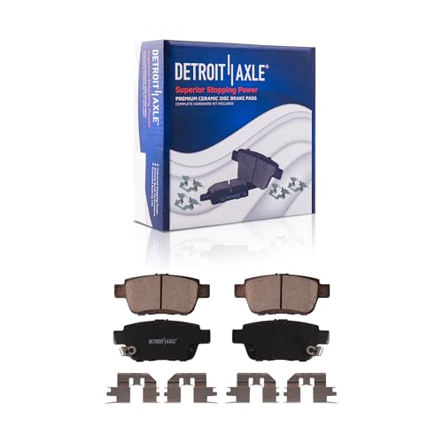 Image of Detroit Axle - Brake Kit for 2012 2013 2014 Honda Ridgeline Drilled & Slotted Brake Rotors and Ceramic Brakes Pads Front and Rear Replacement