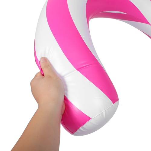 TOYANDONA Schwimmring Schwimmnudeln aufblasbare Nudel Schwimmbad Schwebend Poolspielzeug Schwimmendes Wasserspielzeug Floats für Erwachsene Gestreifter aufblasbarer Poolschwimmer PVC Rosa