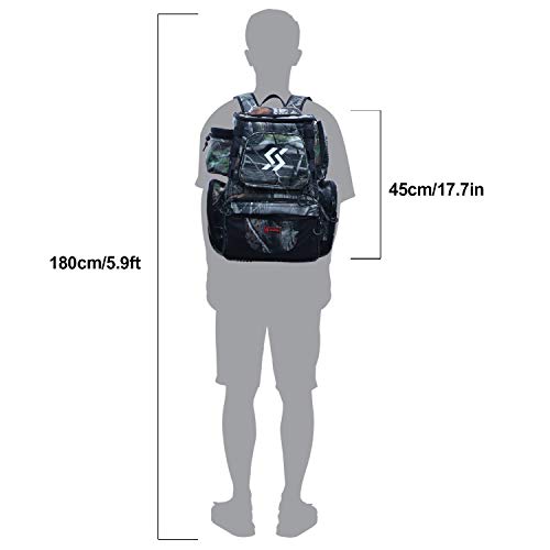 Sougayilang Mochila impermeable para pesca con 4 bandejas y caja de aparejos miniatura 6