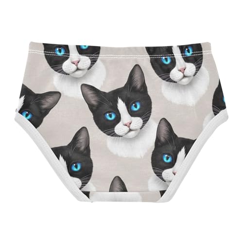 Cotton Girls Underwear Toddlers Black Kitten White Cats Girl Panties Cute Pattern Kids Undies Briefs 2t2