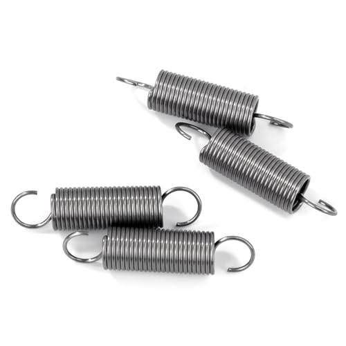 GUNGY Sprężyny naciągowe z hakiem stal szlachetna sprężyna naciągowa 50 mm średnica zewnętrzna 12 mm średnica drutu 1,2 mm maksymalna siła ciągnąca 3,2 kg 1,2 x 12 x 50 mm 4 sztuki