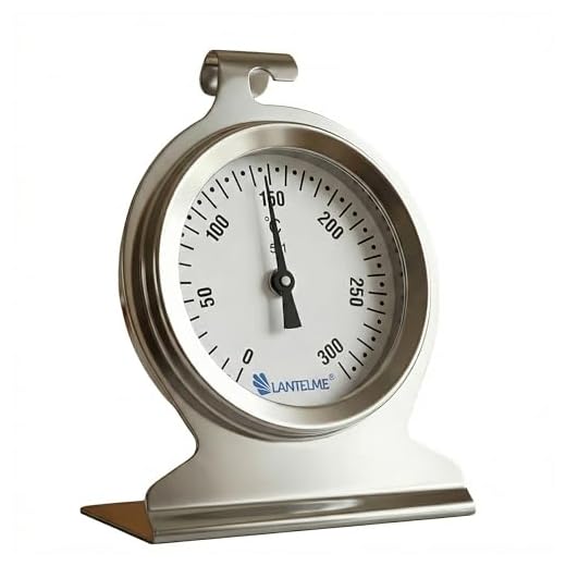 Lantelme Backofenthermometer 300 Grad Edelstahl Rostfrei zum Aufhängen und hinstellen Backofen Thermometer analog 5843