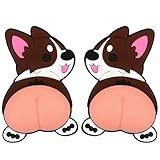 Car Door Anti Collision Protector Bumper Protector Sticker 2 Pcs PVC Cute Cartoon Stickers 3D Silicone Butt Anti Scratch Animal Funny Corgi Soft Car Body Decoration High Elasticity Protects The Paint