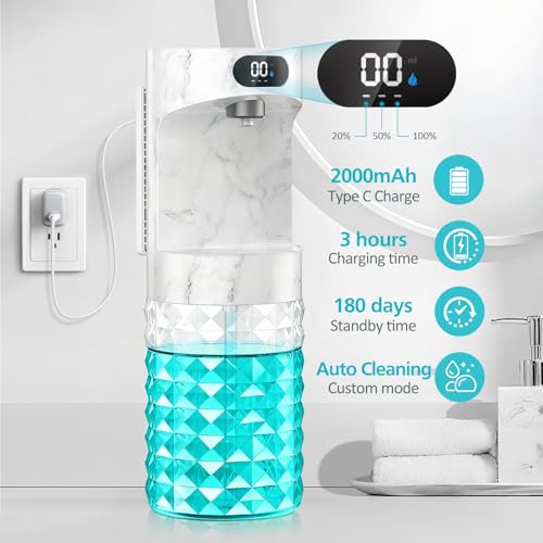 Image of Automatic Mouthwash Dispenser for Bathroom,20.29 oz Mouth Wash Dispensers Bathroom Accessories Set with Magnetic Cups,4 Modes Wall Mounted Touchless Electric Mouthwash Dispensers for Home Family