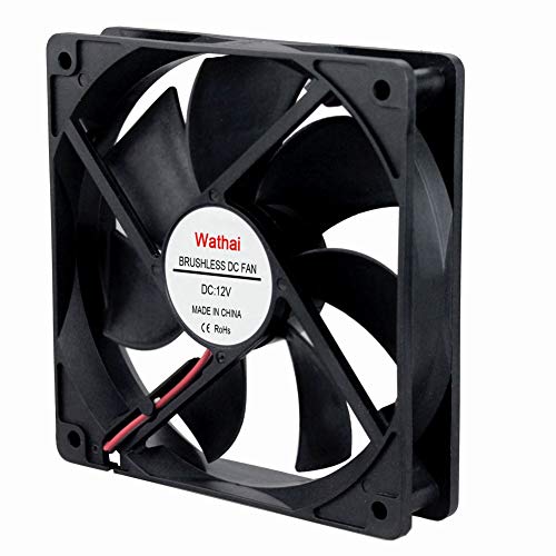 Wathai 120mm Fan 120mm x 25mm 4Pin 12V DC Brushless Computer Case Cooling Fan 2 Pack 3