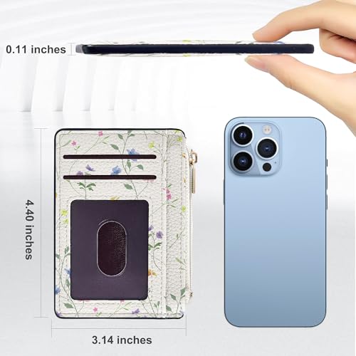 Image of Tipmile Womens Credit Card Holder Wallet, Small Slim RFID Blocking Sleeve | Mini Tiny Cute ID Case, Minimalist Zipper Pocket Wallet, Thin Coin Purse, Mothers Gift
