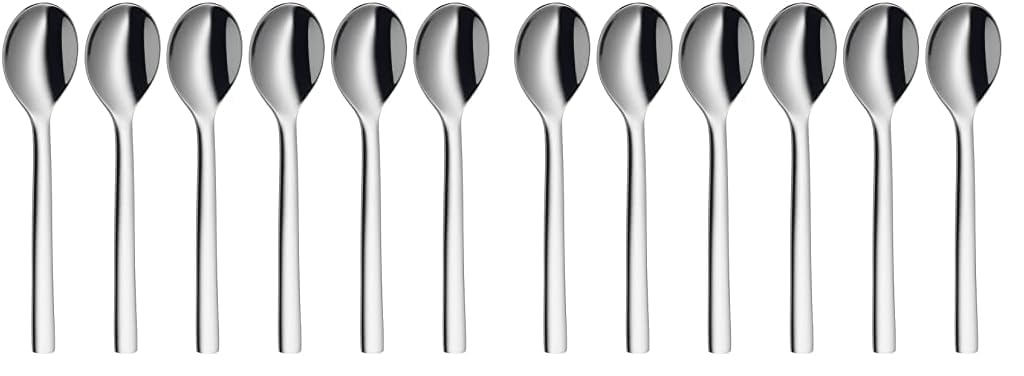 WMF Nuova Espressolöffel Set 6-teilig, Espressolöffel Cromargan Edelstahl poliert spülmaschinengeeignet, L 11 cm (Packung mit 2)