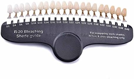 NSKI 20 Colors Dental Whitening 3D Shade Guide Color Comparator with Mirror for Professional Cold Light Tooth Whitening Material