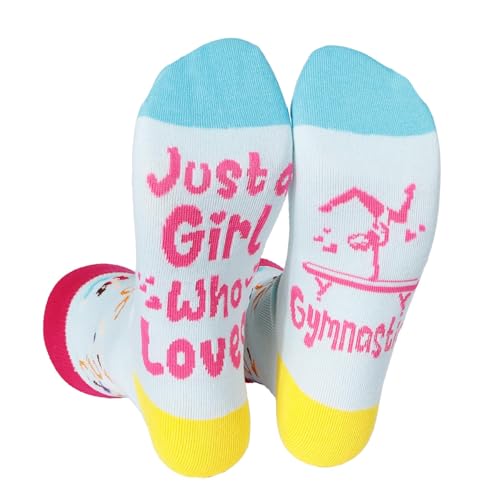 NOEMIN Gymnastics Gifts for Womens Girls – Funny Gymnastics Socks Women, Gymnasts Lovers Gift, Birthday Gift for Daugther