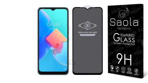 Image of Saola Ultra Privacy Tempered Glass For Tecno Spark GO 2021 (PACK OF 1) with Free Installation Kit. (In-Screen FingerPrint Lock will not work with the Privacy Guard because of it's Spy Coating) - 6.52 inch