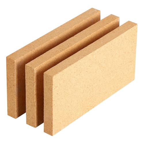 Uxsjakjsd Ladrillos Refractarios de Alta Temperatura (3000 °F) para Hornos de Pizza, Estufas de Leña y Forjas - 23 X 11,4 X 2 cm (Paquete de 3)