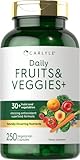 Fruits and Veggies Supplement | 250 Capsules | Made with 32 Fruits and Vegetables | Vegetarian,...