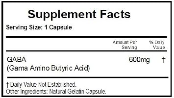 GABA 600mg Gama Aminobutyric Acid Amino Acid // 90 Capsules // Pure // by PureControl Supplements