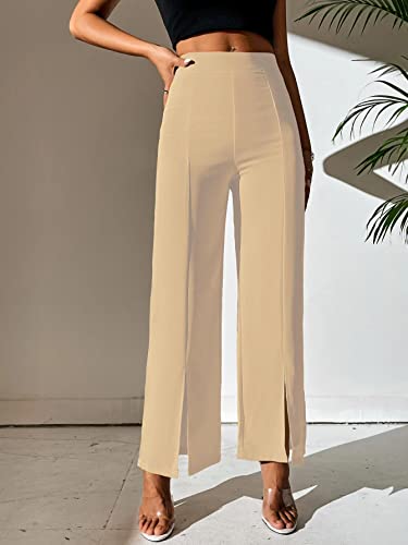 Image of Shasmi Women's Dress Pants Stretchy Work Slacks Business Casual Office Bootcut Leg Elastic Waist Regular Fit Plazzo Trouser Pant (Pant 65)