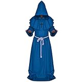 ☆ Geeignete Anlässe ☆: Dieses Priesterkleid eignet sich perfekt für Theaterkostüme, Halloween-Kostüme, Zaubererkostüme, mittelalterliche Mönchskostüme und Nachstellungen