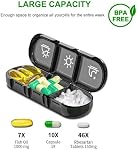Weekly Pill Organizer 3 Times A Day, Portable 7 Day Pill Box Case with Large Separate Compartments to Hold Medication, Vitamins, Fish Oil and Supplements,Travel Pill Case