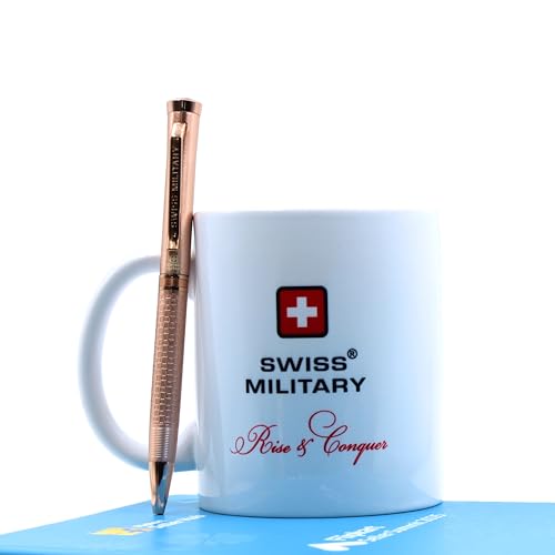 Image of SWISS MILITARY INNOVA Smooth Writing Metal Body Ball Pen with 0.7mm NSTC Blue Poly Jotter Refill, 2000-2200m Writing Length, Best Gift Men & Women, Professional, Executive Office- Body Rose