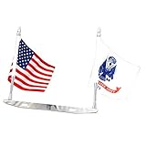 GUAIMI License Plate Flag Mount Double Flag Holder Motorcycle Flags (American Flag + U.S. Army Flag)