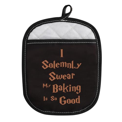WCGXKO Funny Oven Pads Pot Holder with Pocket for Baker Halloween Theme Gift (Baking is So)