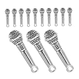 Bijoux DIY : idéaux pour les projets de bijoux diy, ces pendentifs peuvent être librement combinés avec d'autres breloques pour créer des pièces uniques et individualisées, breloques pendentif microphone, breloques porte-clés musique