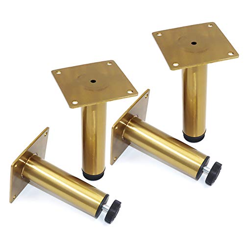 Pieds de meubles réglables ronds en acier lot de 4 pieds résistants pour placard et buffet