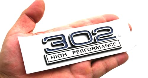 Image of 2pcs 302 Engine 5.0 Liter High Performance Emblms Badge 3D Decals Stickers Cars Trucks (Chrome Blue)